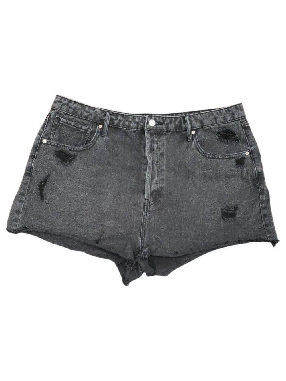Wild Fable Womens Black Distressed Super High Rise Cutoff Shorts 16